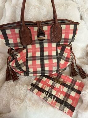 Rare Vintage 2008 Juicy Couture Prep Plaid JUICY BEACH BUM Tote Wet Bikini Bag